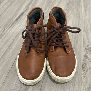 Nautica brown leather shoes, boys size 1, EUC
